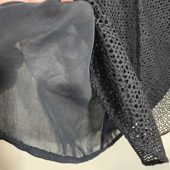 CAbi Domino sleeveless split back lace mesh under lay tank top womans sz S 3076 - Picture 7 of 12